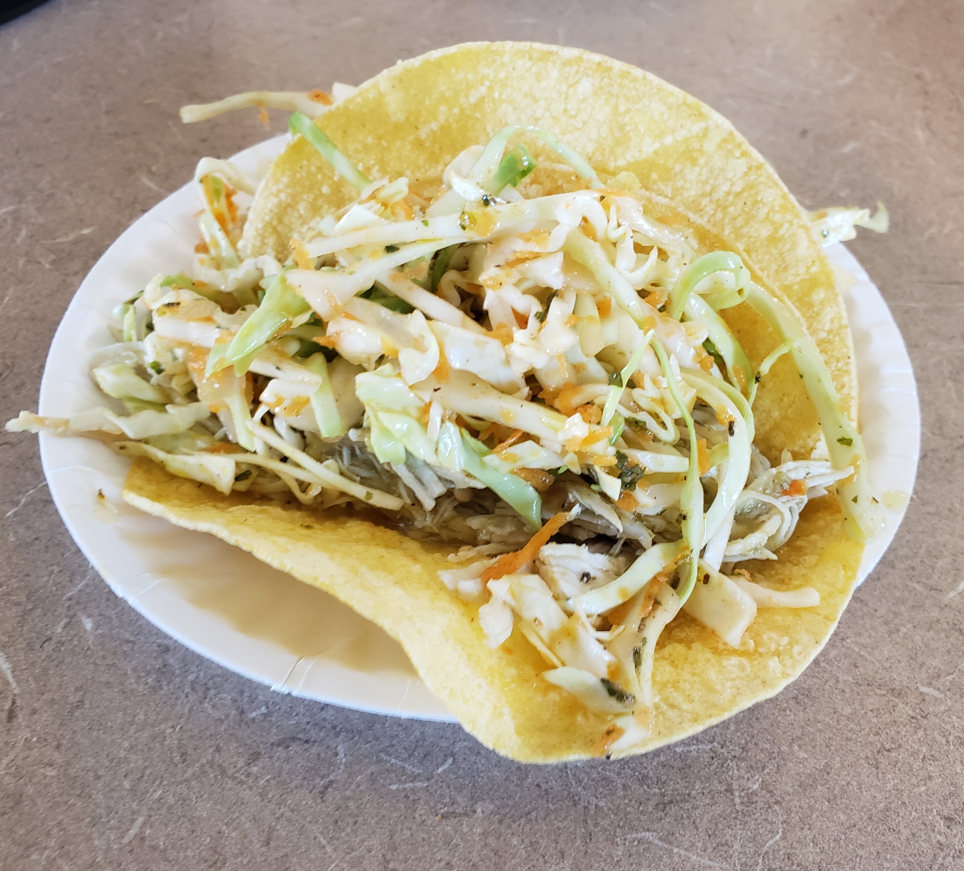 The finished product of chicken tacos.